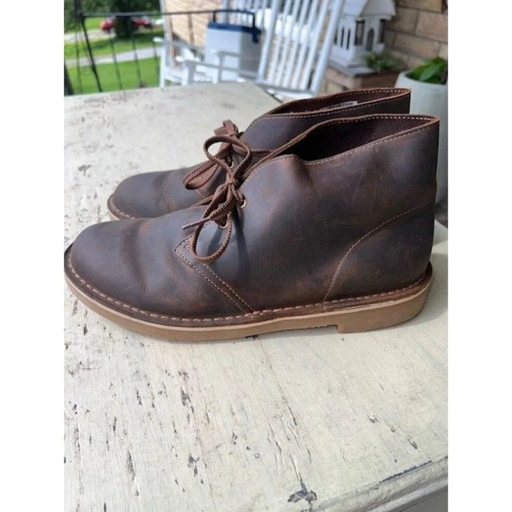 Clarks Men's Bushacre 3 Boot Beeswax Leather Size 10W Brown XCLT
